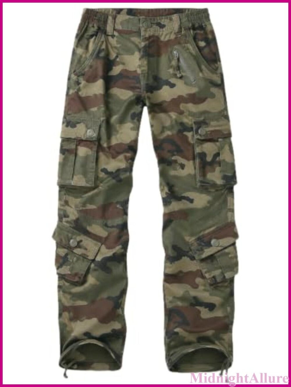 Women's Cotton Cargo Pants 9 Pockets Straight Leg Workwear Pants